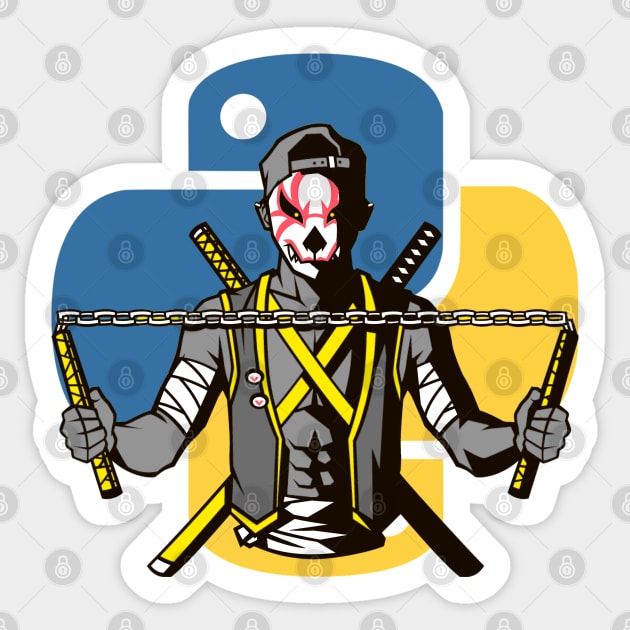 Python Ninja Coder Sticker by Cyber Club Tees